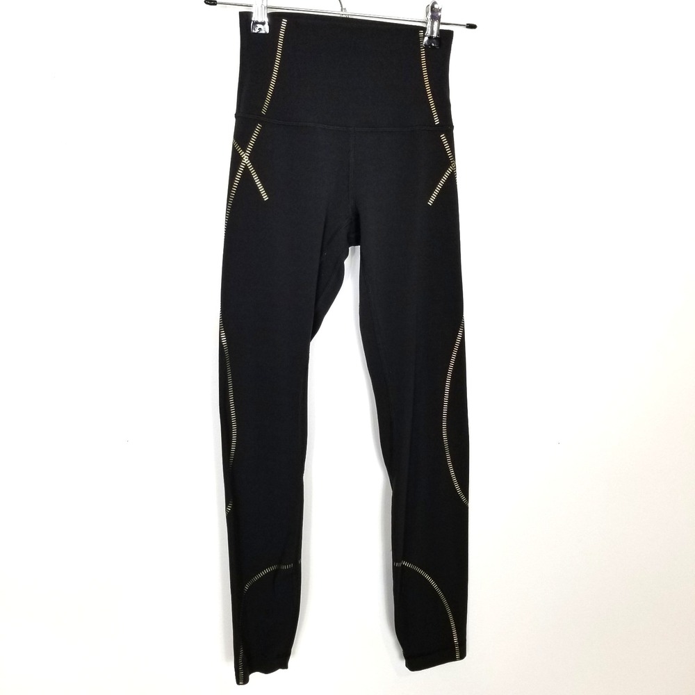 Lululemon Align Pants Leggings Sz 2 High Rise 25" Special Edition Black And Gold